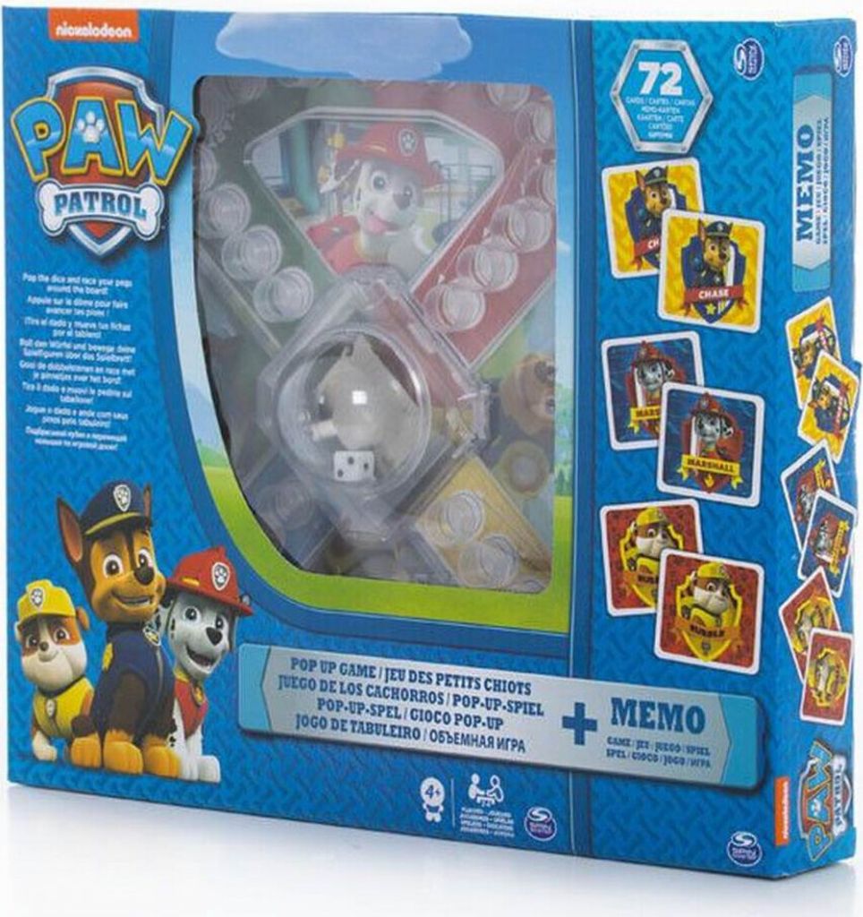 Spin Master PAW Patrol – Spiel Sorry Mit Pop-up-Würfel – Brettspiel-Klassiker Für 2-4 Spieler Ab 4 Jahren – Perfekt Für Unterwegs!