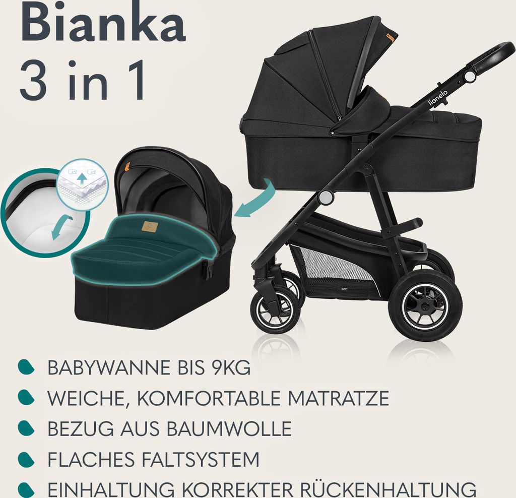 Lionelo Bianka 3in1 Kinderwagen, Autotransporter, Autositz, Produktbild 4