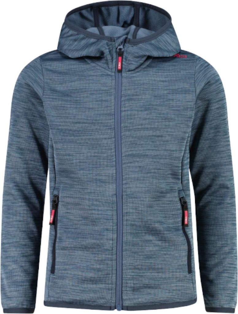 CMP Kinder Outdoor Sweat Jacke aus Knit Tech mit Kapuze grau 116