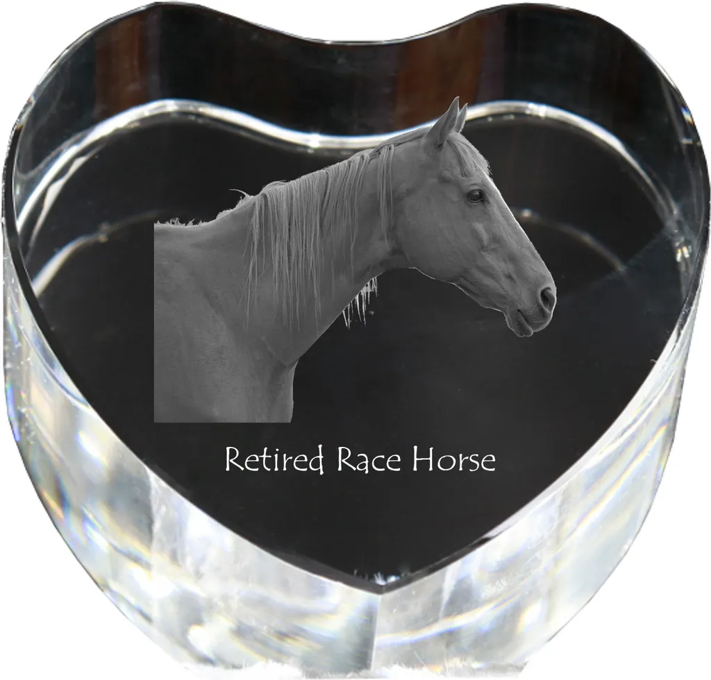 Cristal Gravé Cheval de Course : Cadre Photo Cœur Art-Dog Haute Qualité
