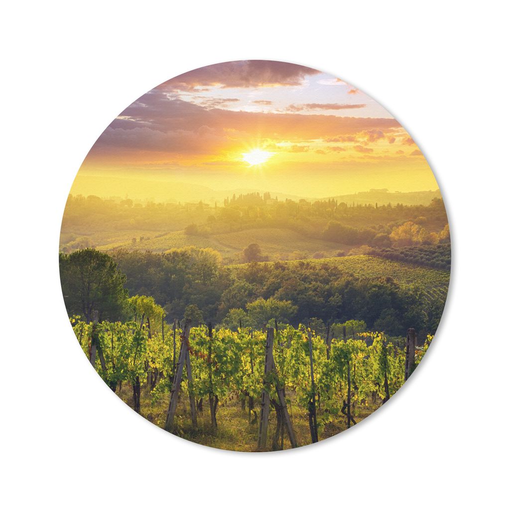 MuchoWow Mauspad Mousepad Toskana - Italien - Weinreben 40x40 cm - Mousepads - Maus Mat - Pad - Mausunterlage - Schreibtisch Accessoires