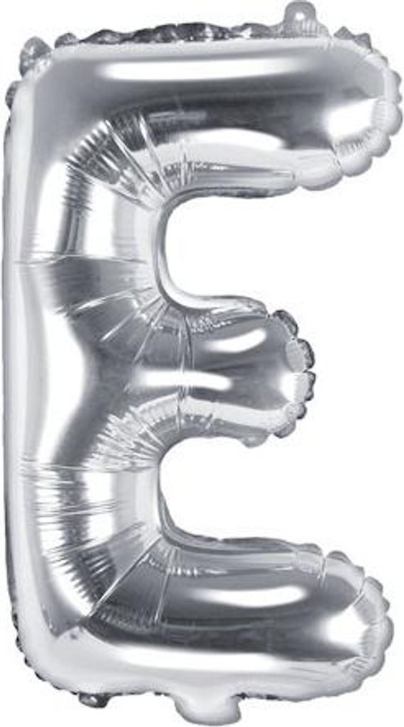 Folienballon Buchstabe „E“, 35cm, silber (1 Karton / 50 Stück)