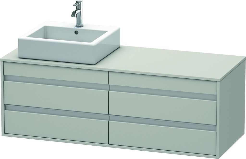 Duravit Ketho Konsolenwaschtischunterbau wandhängend, 1400x496x550 mm, 4 Schubkästen, für 2 Aufsatzbecken, Position links, KT6657L0707
