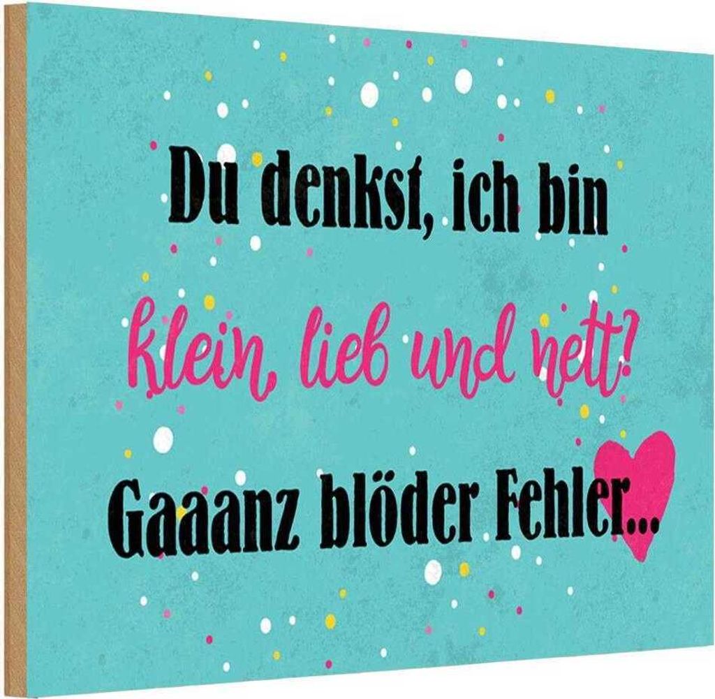 vianmo Holzschild 20x30 cm du denkst ich bin klein lieb Dekoration