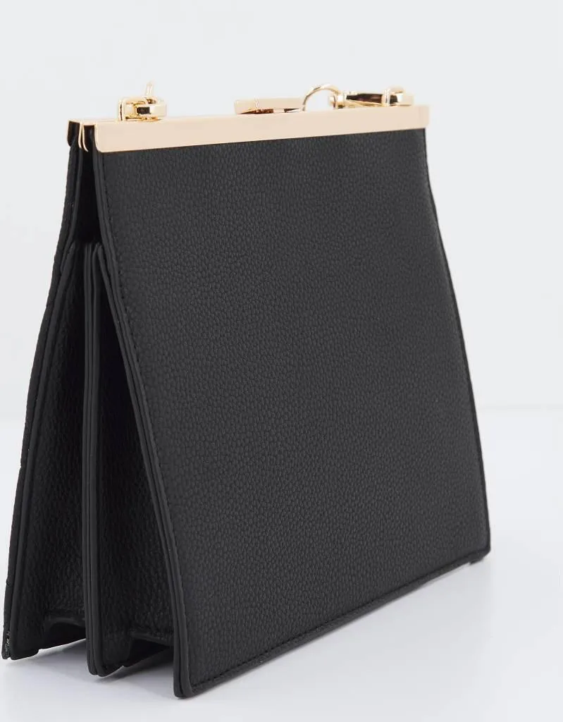 Petit Sac à Main Noir à Clous Menbur 85206M - Effet Matelassé Chic - 2