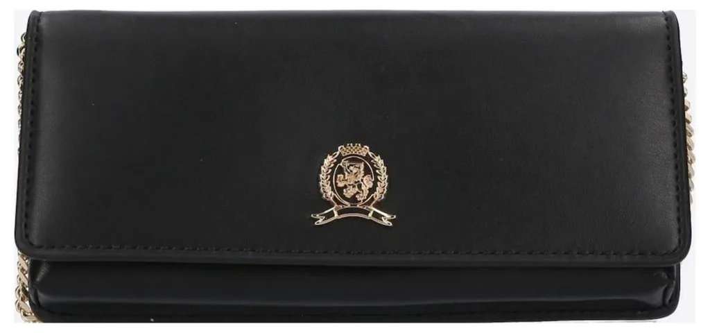 Sac Tommy Hilfiger AW0AW16595 - Pochette Luxe en Cuir Noir pour Femme