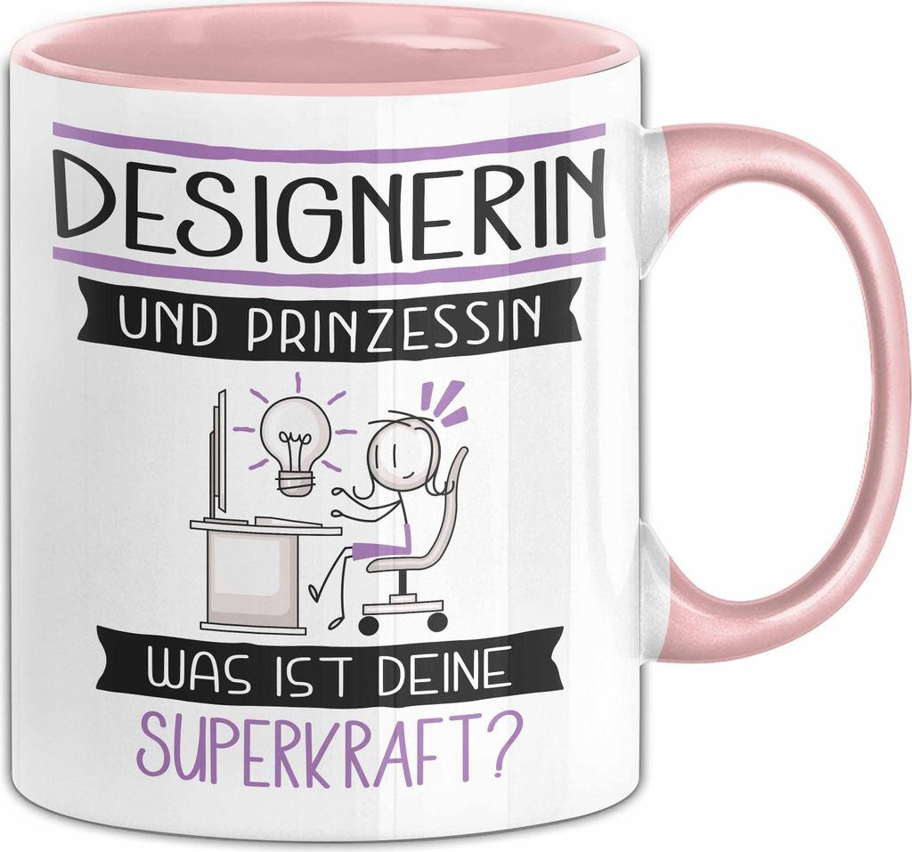 Designerin Und Prinzessin Tasse Geschenk Für Eine Designerin Geburtstag Was Ist Deine Superkraft (Rosa)