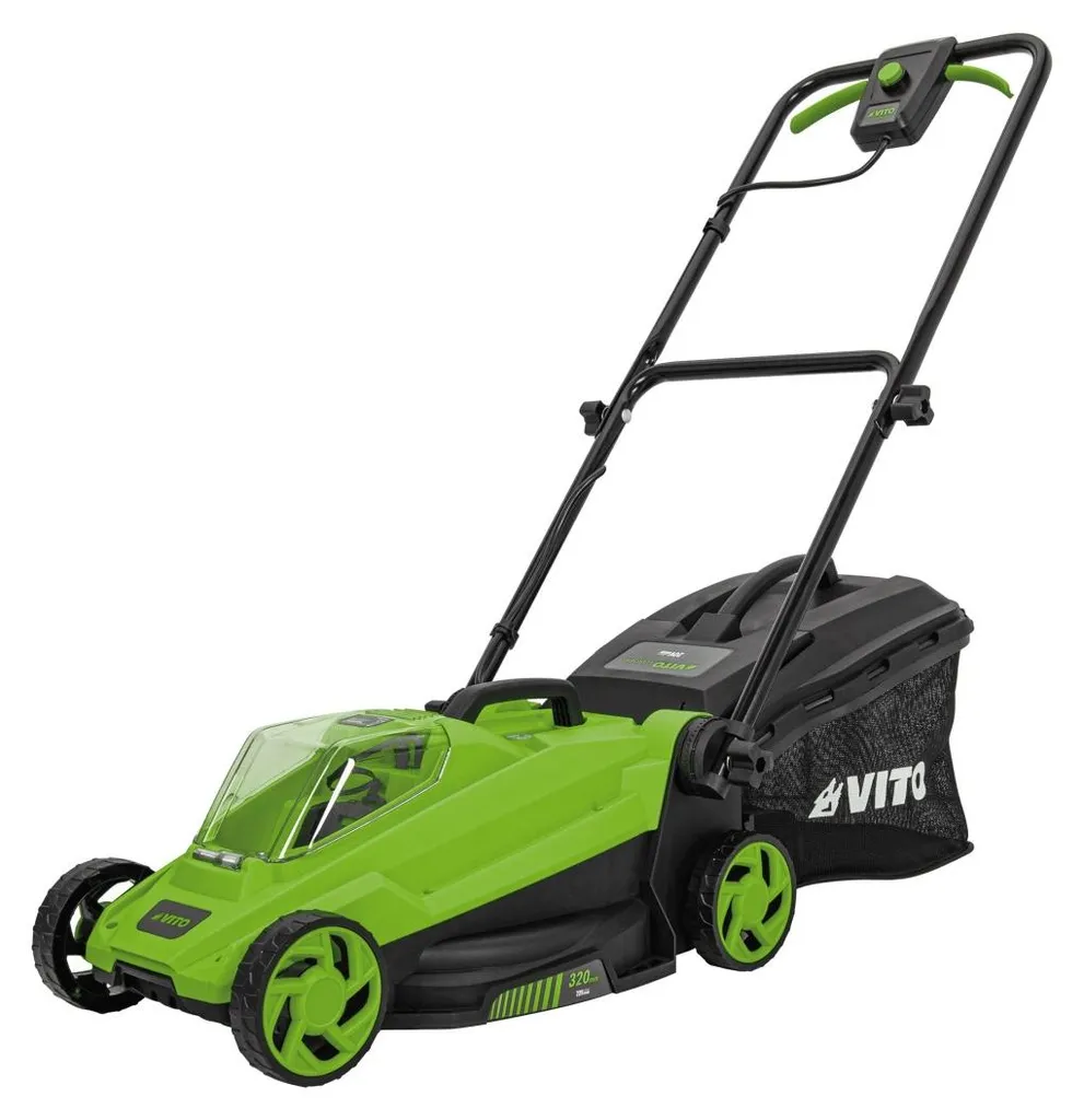 Tondeuse à batterie 20V largeur 32cm avec bac 30L sans fil chez VITO