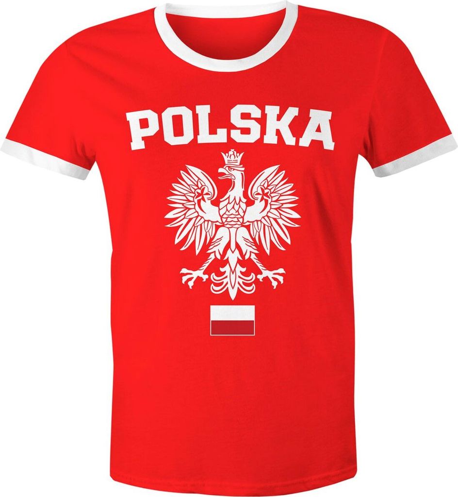 Herren WM-Shirt WM Polska Polen Poland Flagge World Cup Weißer Adler 2018 Retro rot-weiß-flagge S