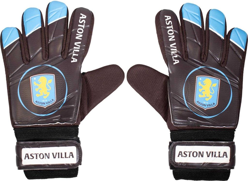Aston Villa FC - Torhüter-Handschuhe für Jungen GF1311 (10-16 Jharen) (Rotwein)