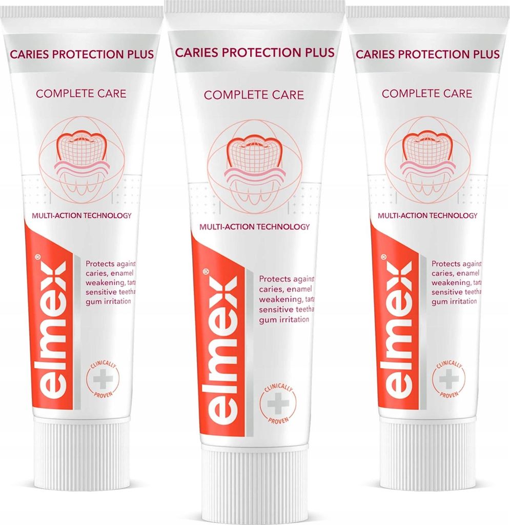 Elmex | Zahnpasta - Zahnpasta Caries Kompletter Schutz - 3X75 Ml - Kariesschutz - Empfindlichkeitsschutz - Mundgesundheit