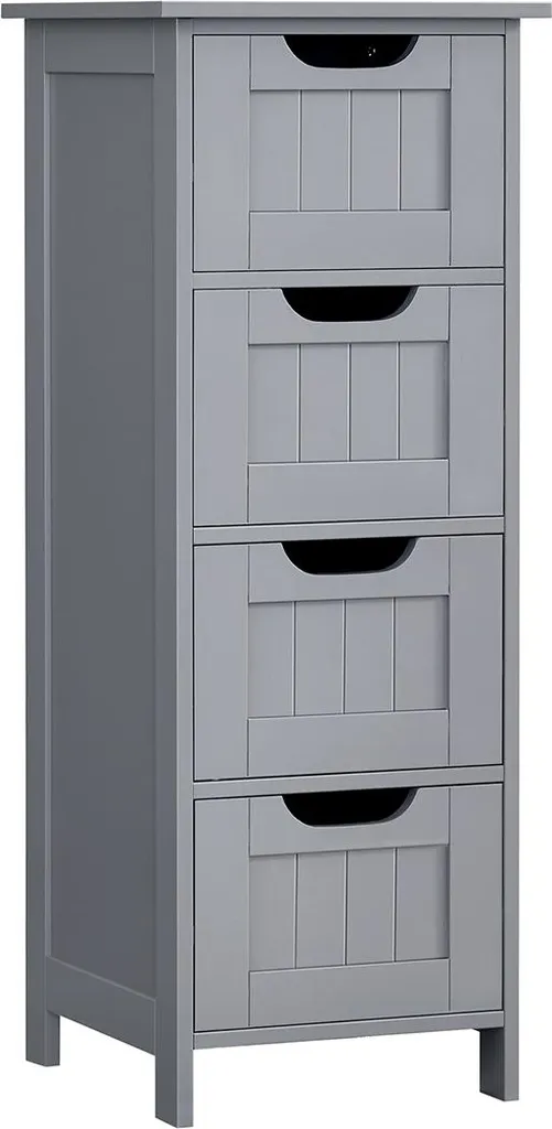 Petit meuble de rangement 4 tiroirs avec poignées bois naturel 75cm