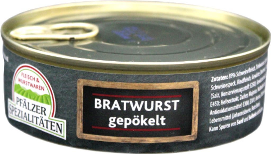 Pfälzer Spezialitäten Bratwurst gepökelt Vollkonserve 200g Produktbild 
