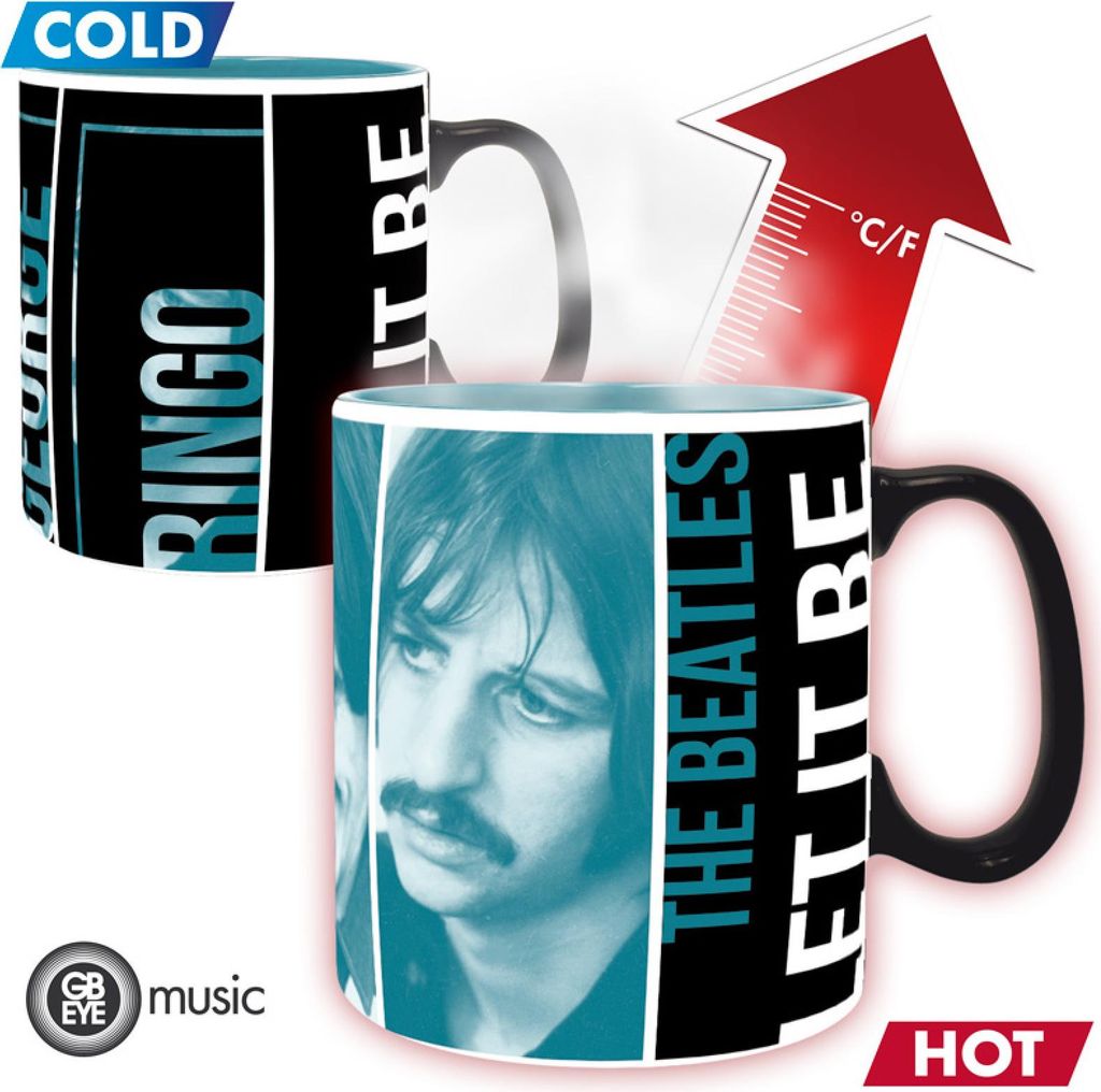 THE BEATLES - Tasse Heat Change - 460 ml - Let it Be - cardboard box