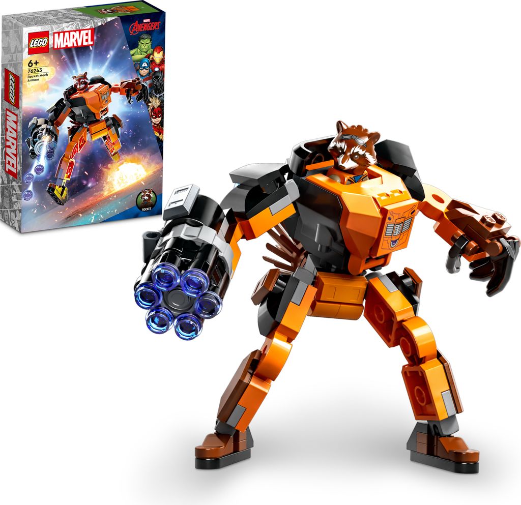LEGO 76243 Marvel Mechaniczna zbroja Rocketa, Figurka ze Zdjęcie produktu 