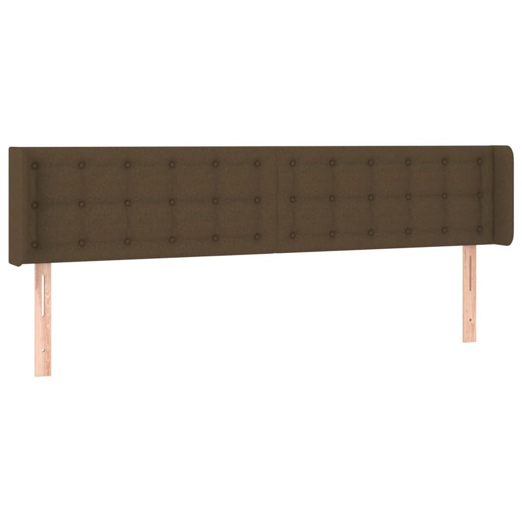 Kopfteil mit Ohren Dunkelbraun 203x16x78/88 cm Stoff Produktbild 