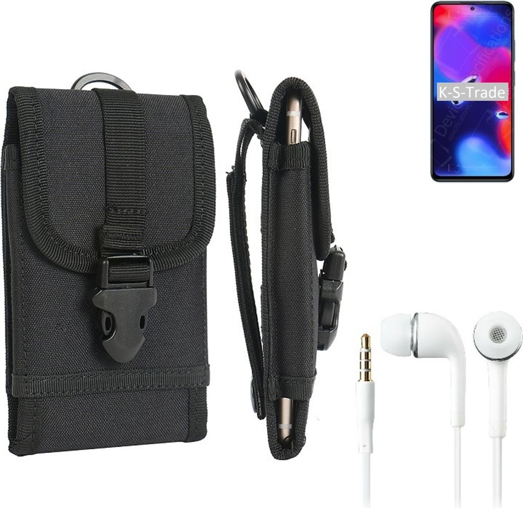K-S-Trade Holster Schutz Hülle kompatibel mit Xiaomi Redmi Note 11 Pro+ India Gürteltasche Handy Hülle Tasche outdoor Seitentasche schwarz 1x +