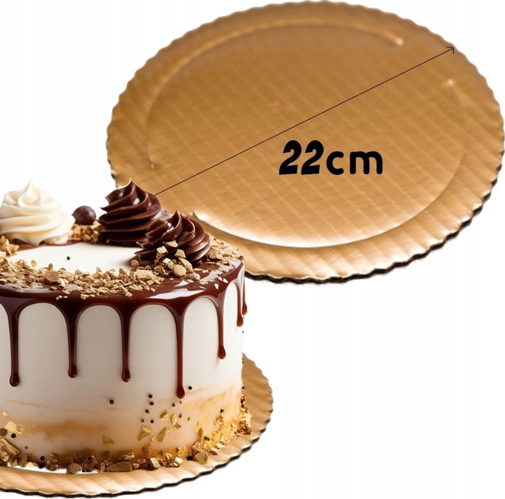 Tortenaufleger Rund Dick Gold 22Cm Tortenaufleger Steif