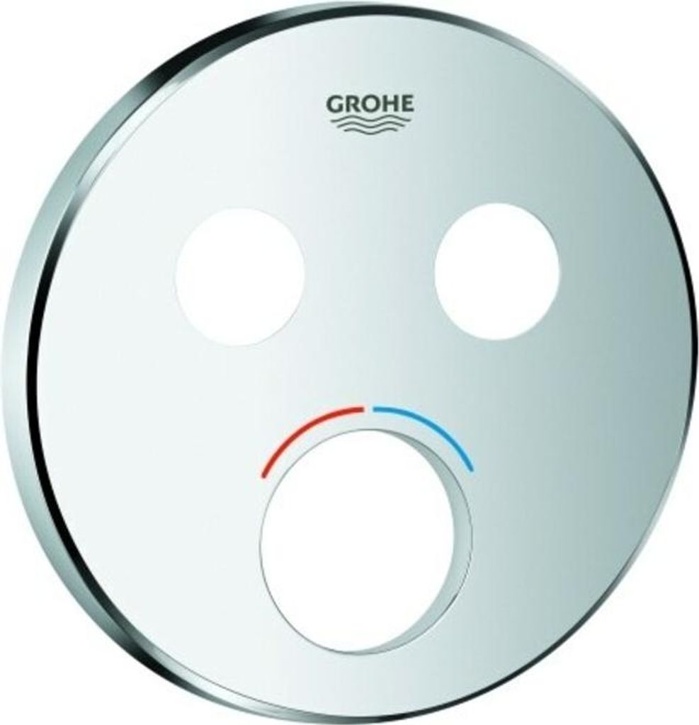 GROHE Rosette 46992, Material: Metall, rund, für SmartControl Unterputz, für Mischer mit 2 Absperrventilen, GROHE StarLight Oberfläche, chrom