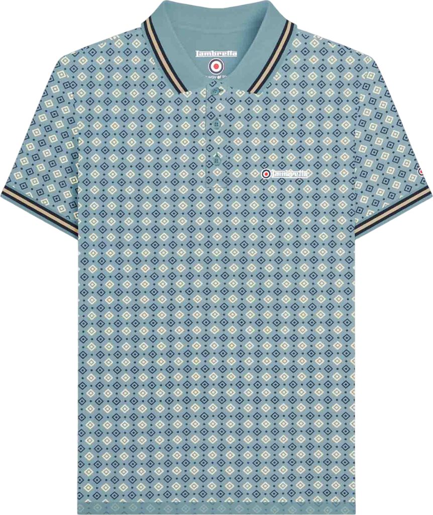 Lambretta - "SS25" Poloshirt für Herren LB292 (4XL) (Rauchblau)