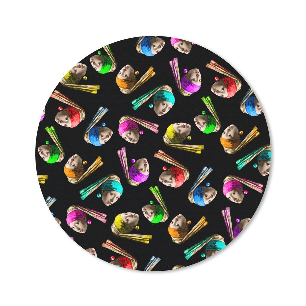MuchoWow Mauspad Mousepad Das Mädchen mit dem Perlenohrring - Schnittmuster - Vermeer 20x20 cm - Mousepads - Maus Mat - Pad - Mausunterlage - Sc...