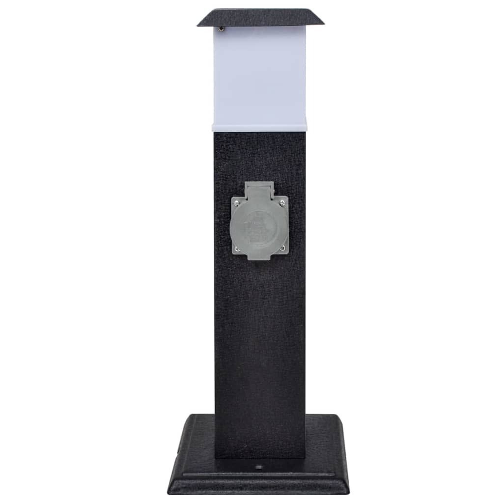 vidaXL Prise de jardin Tour de prise noire avec lampe Image du produit 