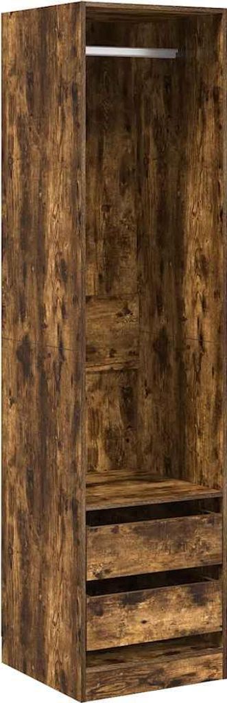 vidaXL Šatní skříň se zásuvkami Smoked Oak 50x50x200 cm Obrázek produktu 