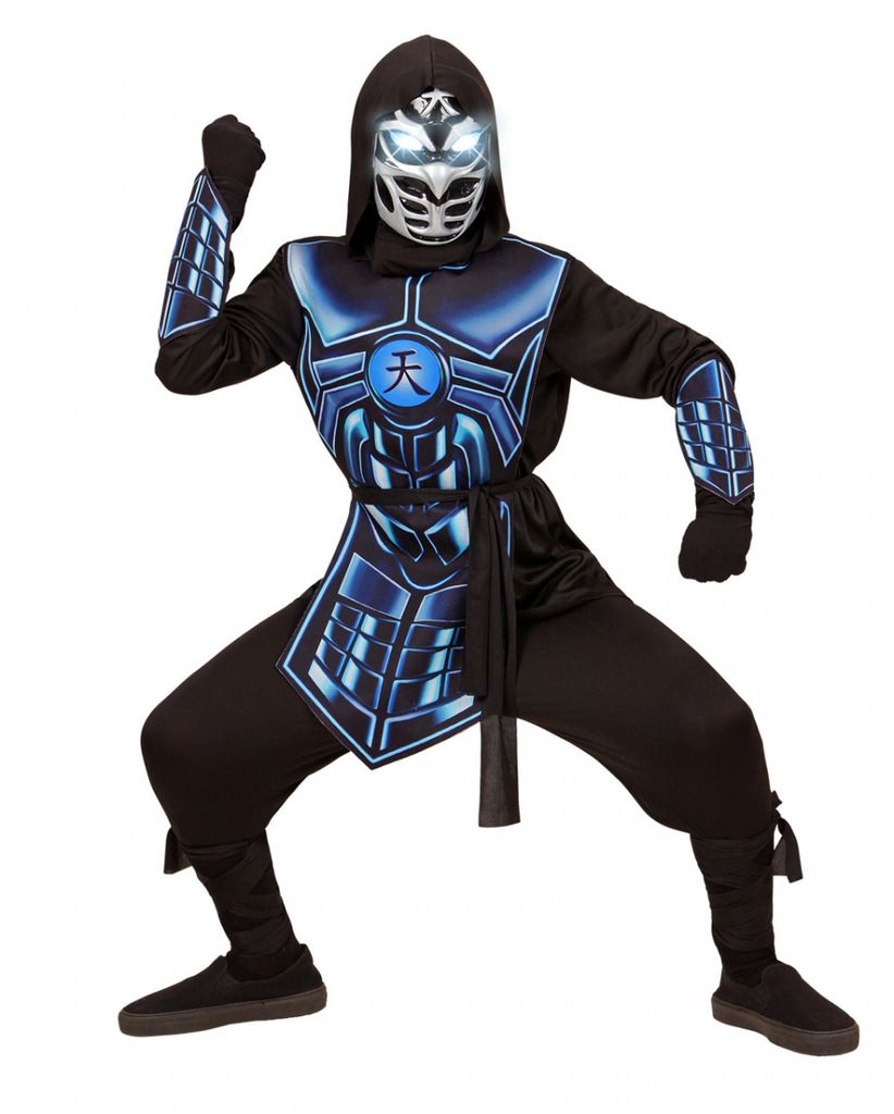 Cyber Ninja Kostüm mit leuchtender Augen Maske Größe: M / Produktbild 