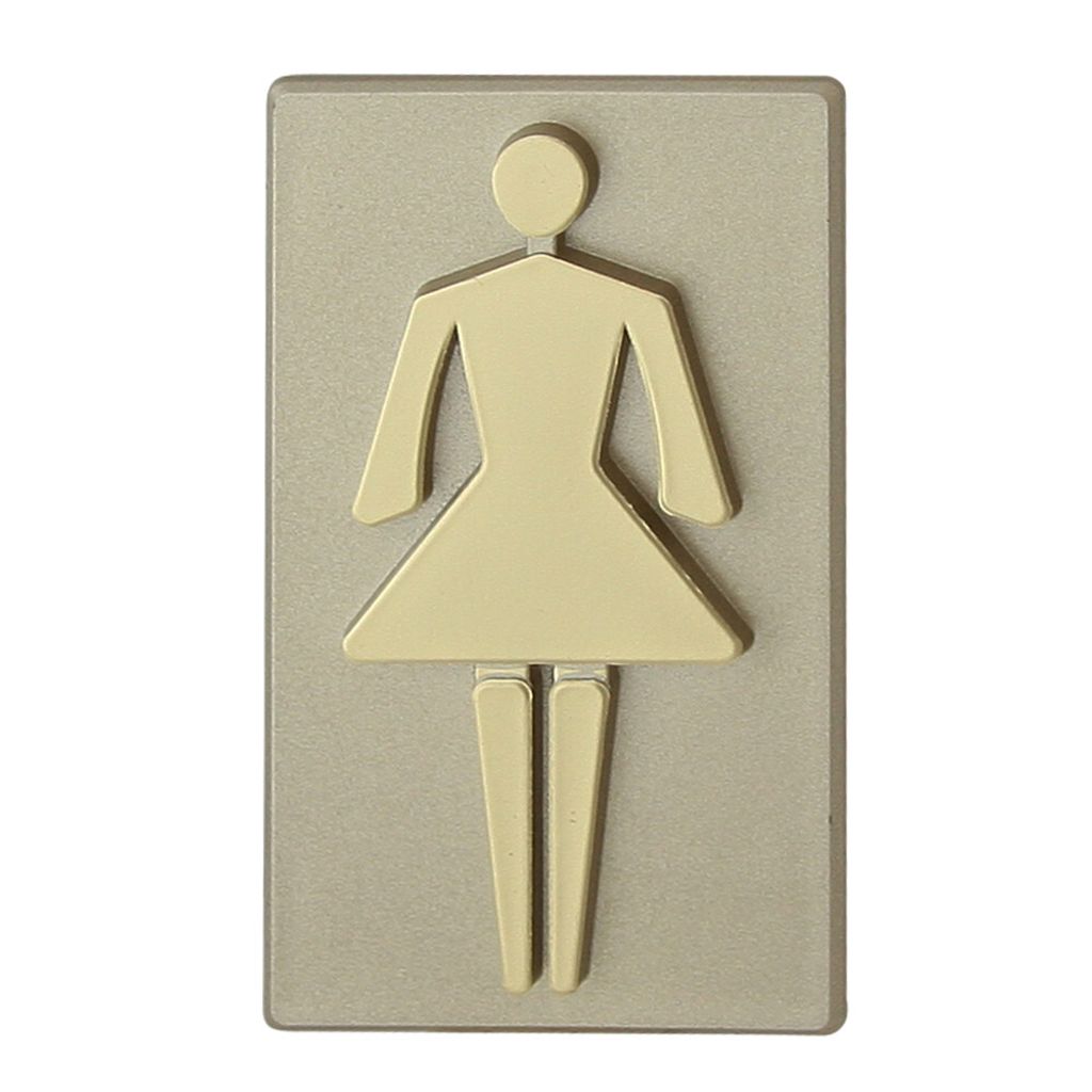 DOMINO WC Schild Selbstklebend 8,5 cm x 4,7 cm | Toilettenschilder Damen WC | Türschild Gäste | Idealer WC Aufkleber | Toiletten Schild | WC-Schi...