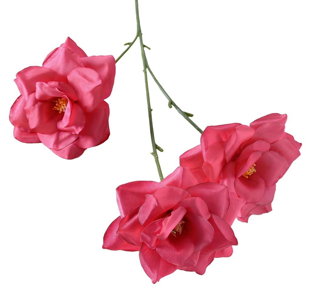 Künstlicher Rosenstrauß mit 3 voll erblühten Rosenköpfen, 63,5 cm langer Stiel, täuschend echt wirkend, für Zuhause, Küche, Partys und Hochz...