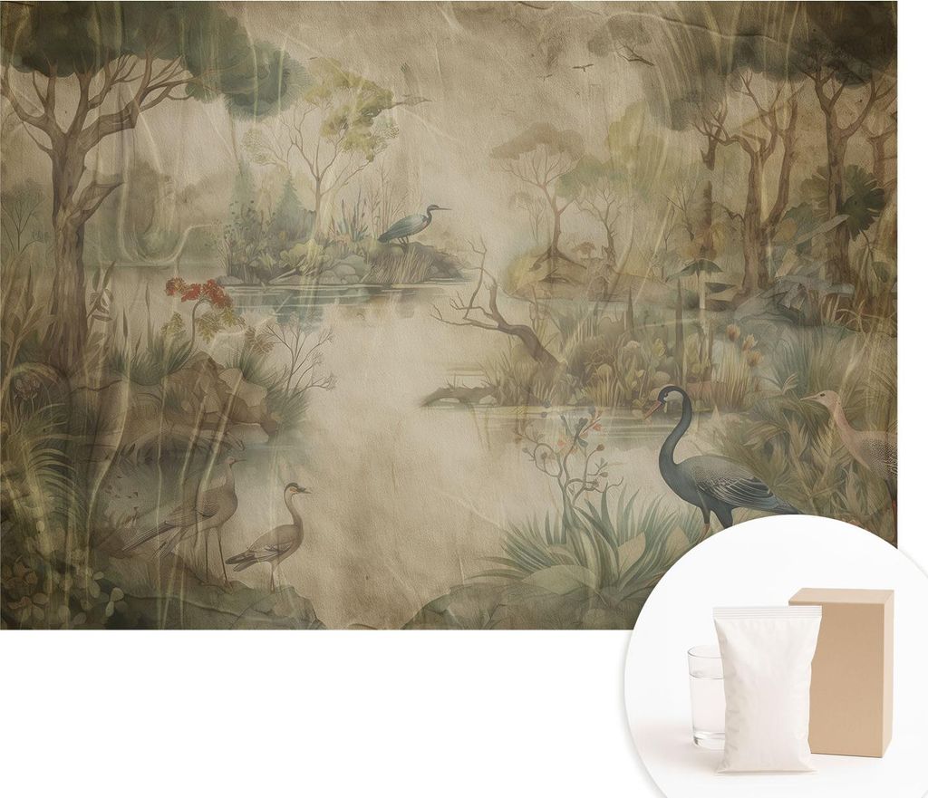 Fototapete - Wandbilder für Wohnzimmer - 312x219 cm - Dekorative Wandfolie - Modernes Design für Wanddekoration - Tapeten für Innenräume - Wald...