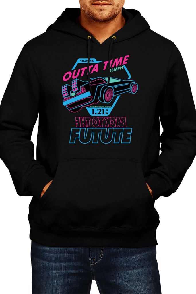 Herren Kapuzenpullover Japan Anime Manga Comics Back To The Future, Man M / Schwarz