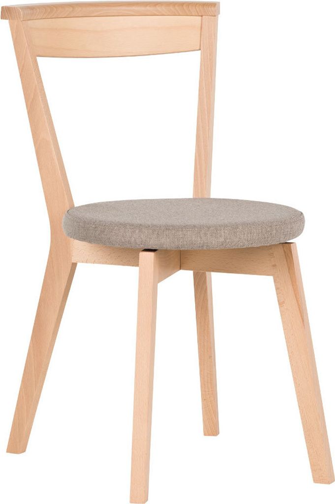 Stuhl Minnea 38, Farbe: Buche / Beige - Abmessungen: 82 x 45 x 56 cm (H x B x T)