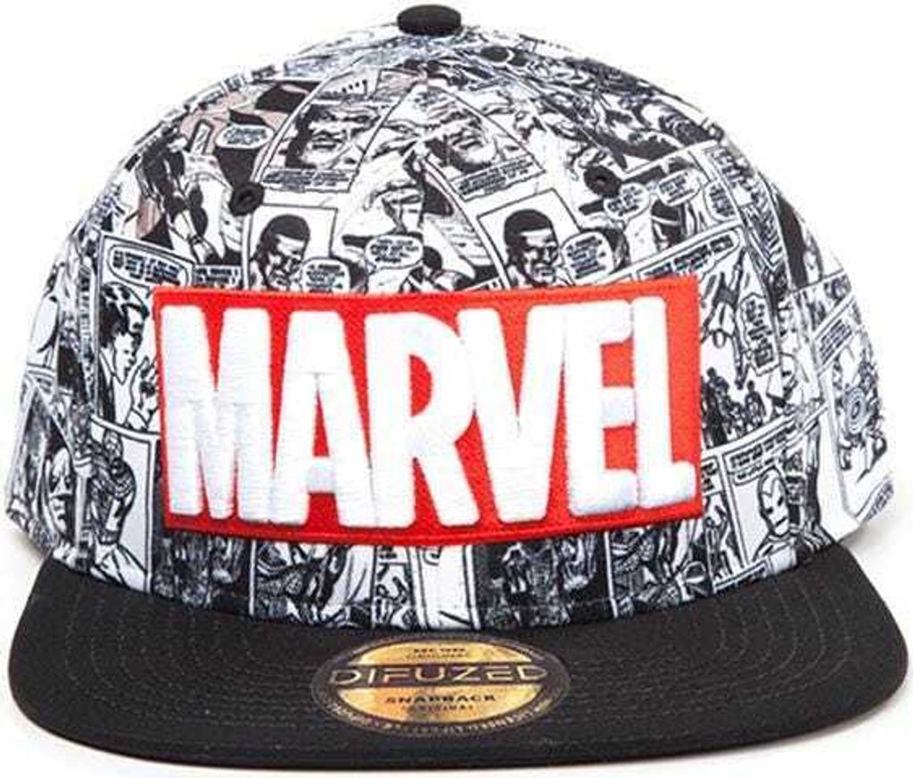 Cappellino Marvel Comics Snapback Logo classico rosso e Immagine del prodotto 
