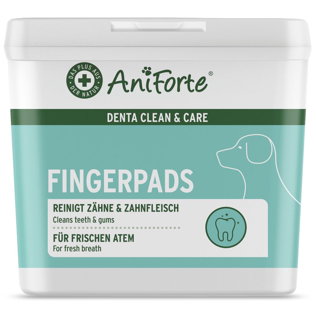 AniForte Denta Clean & Care Fingerpads für Hunde 50 Stk. Pads Fingerlinge zur Zahnpflege & Zahnreinigung, pflegt Zähne & Zahnfleisch, reduziert P...