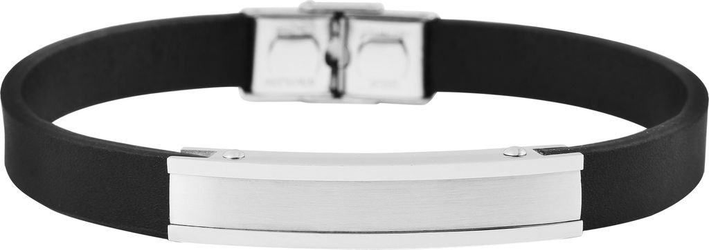 Akzent Echtlederarmband mit Edelstahlelement