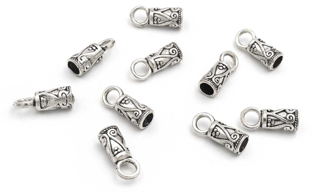 Vintageparts Endkappen Metalllegierung antik silber mit Produktbild 