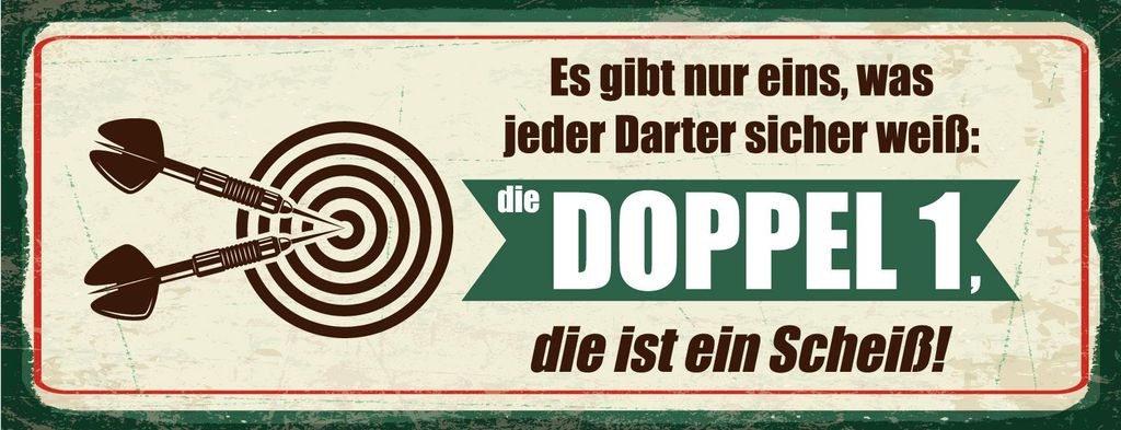 vianmo Holzschild 10x27 cm jeder Darter weiß die Doppel 1 ist Scheiß