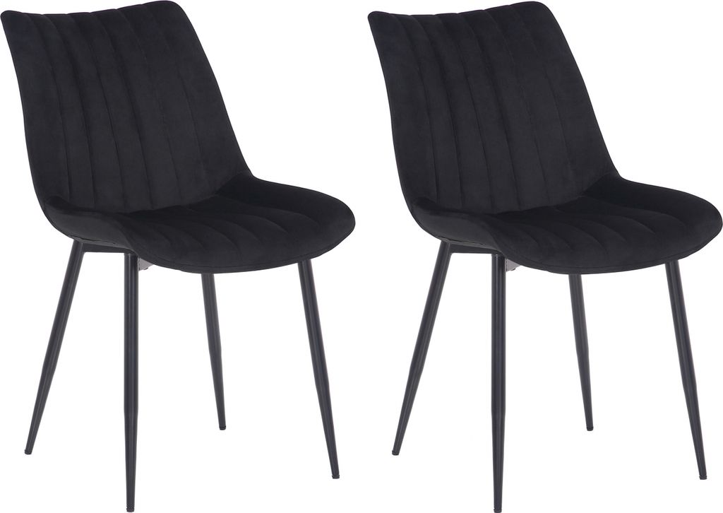 2er Set Stühle HLO-CP31 Samt schwarz