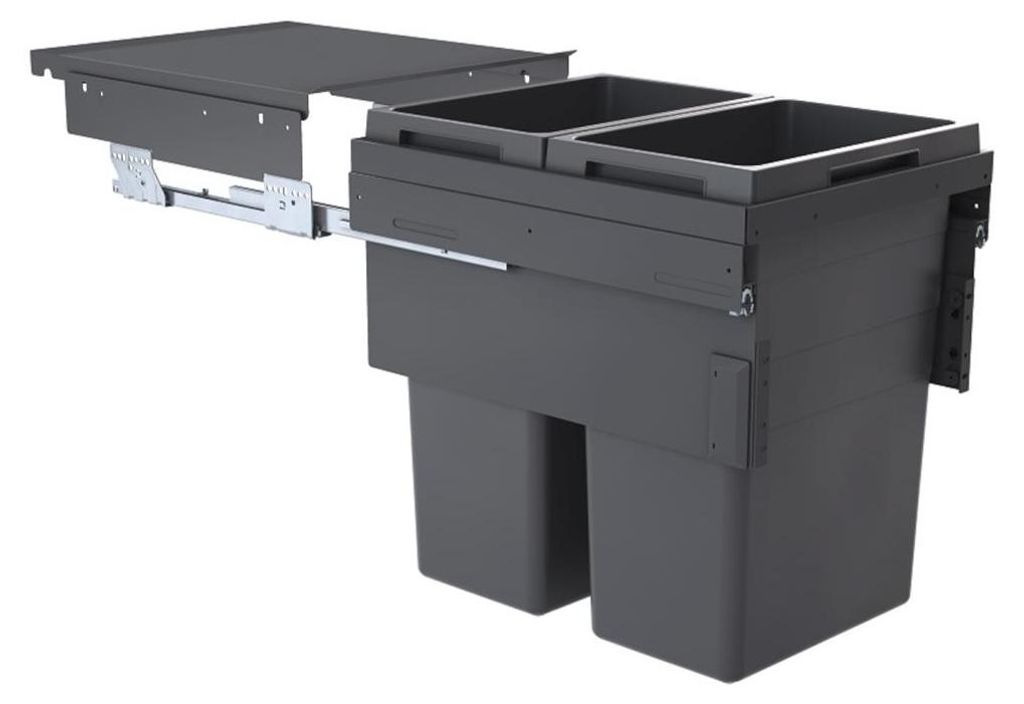 Hailo Euro Cargo 500 3619721 tri déchets 2x38 L 76 L gris Image du produit 
