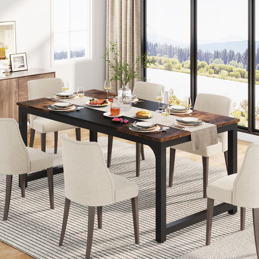 Wanbor 160 x 80 cm Esstisch, industrieller Küchentisch für Produktbild 