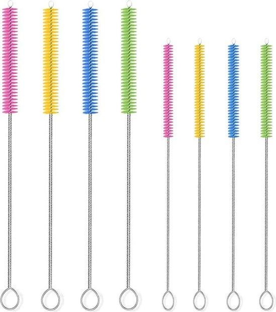 8-teiliges Reinigungsbürstenset, lang für Röhrchen und Reagenzgläser