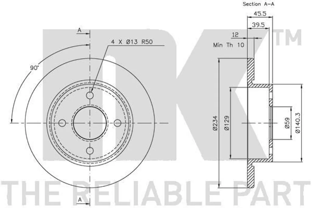 Remplacer vos disques de frein Nissan Micra II K11 avec NK 312237 234mm