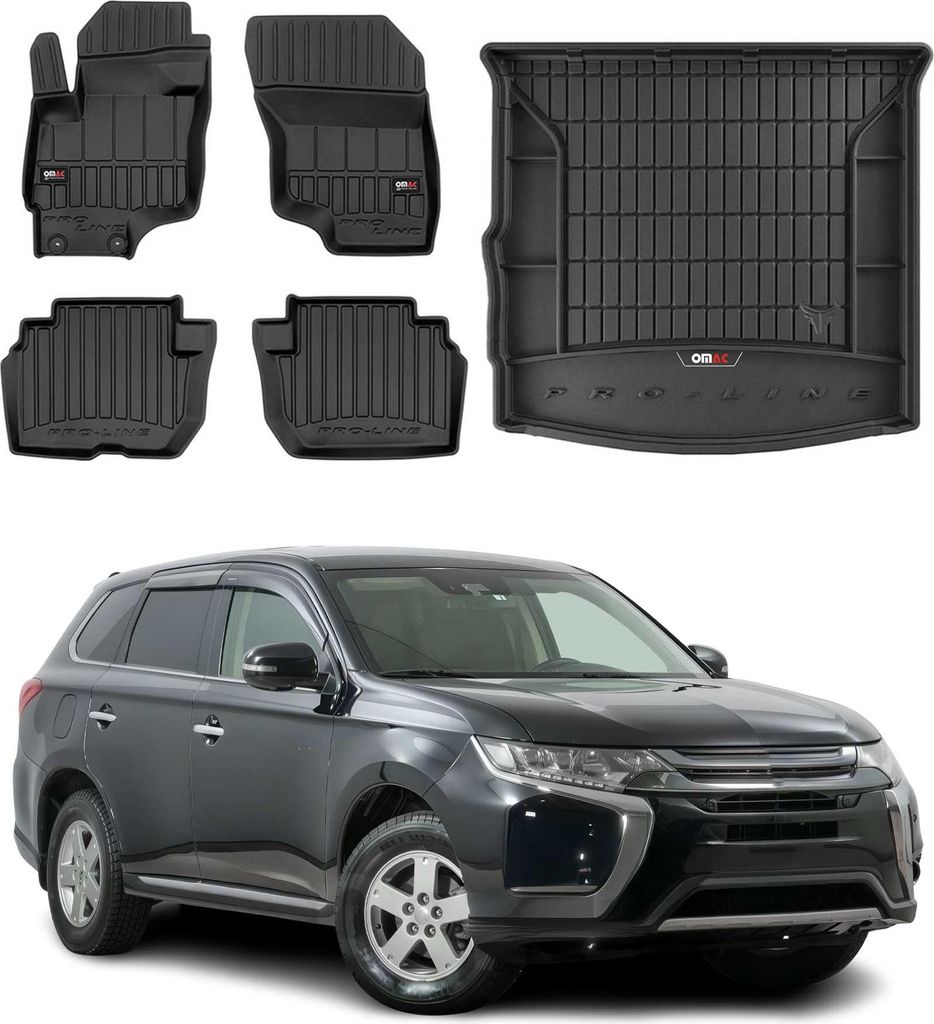 OMAC Fußmatten & Kofferraumwanne für Mitsubishi Outlander PHEV 2014-2025 Gummi