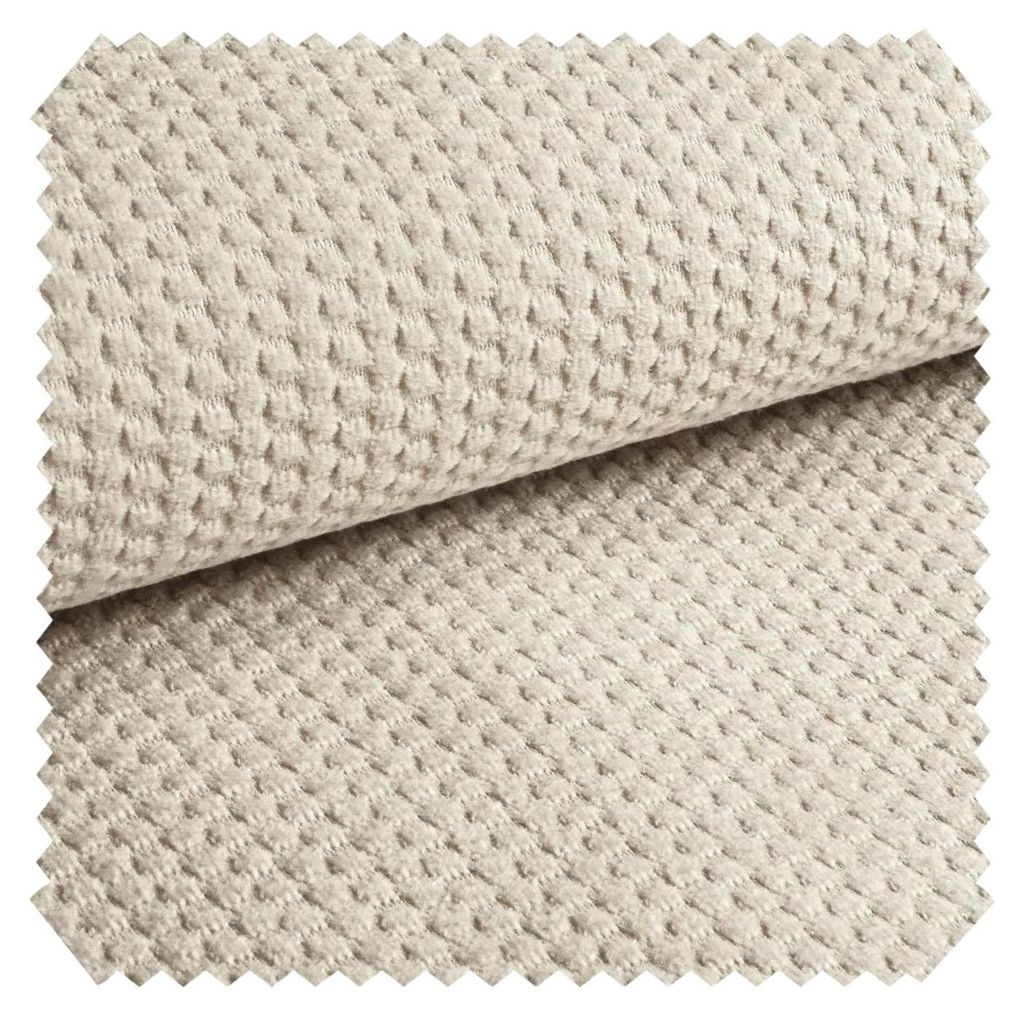 novely Abverkauf | MAKAO Velours Polsterstoff Weicher Möbelstoff mit Wabenmuster - Pflegeleichte Meterware 1lfm - Farbe: 01 Hellbeige