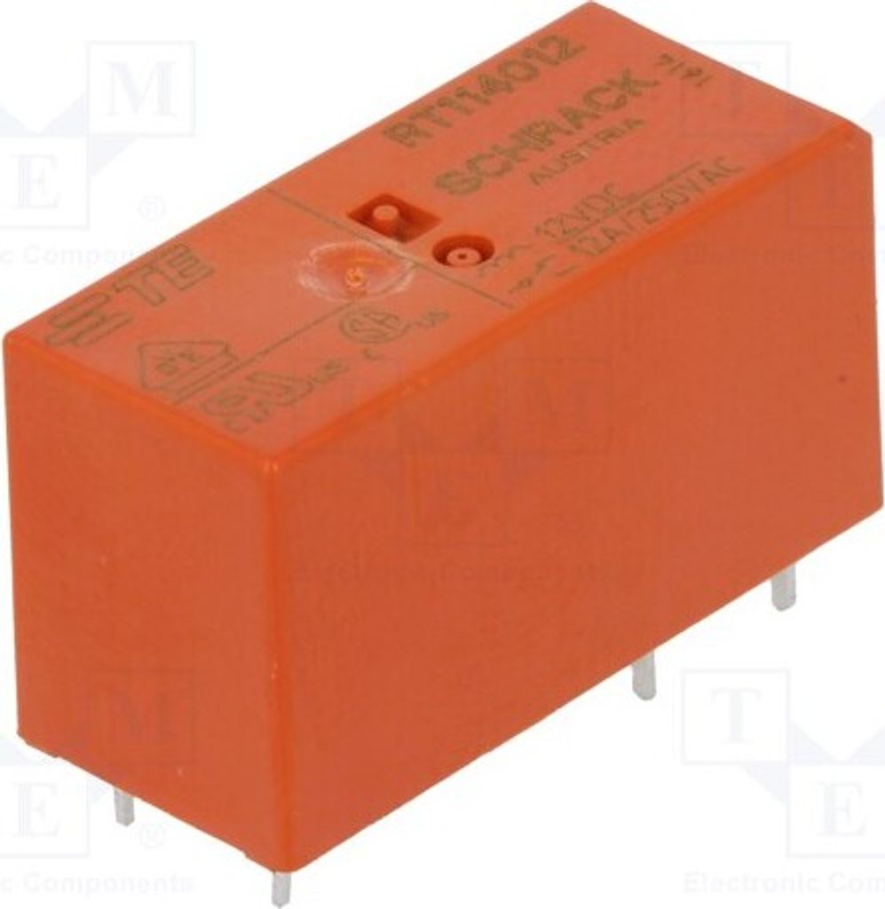 1x Relais: elektromagnetisch 12A/250VAC USpule : 12VDC Mini 0-1419108-1 Elektrom