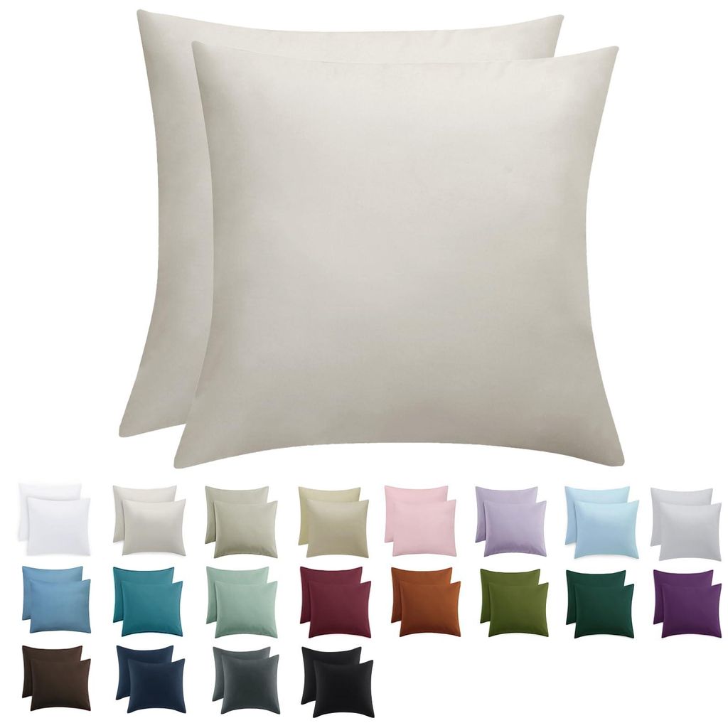 Kissenbezug 80x80 cm, 2 Stück - Beige Mikrofaser-Kissenbezug mit Reißverschluss, weich, 80x80 cm