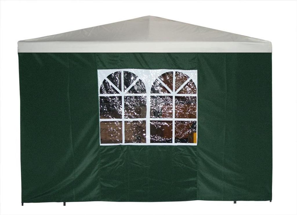 Polyester Seitenplane 3 x 1,9 Meter blau für 3x3m Pavillon wasserabweisend mit doppeltem PVC-Fenster