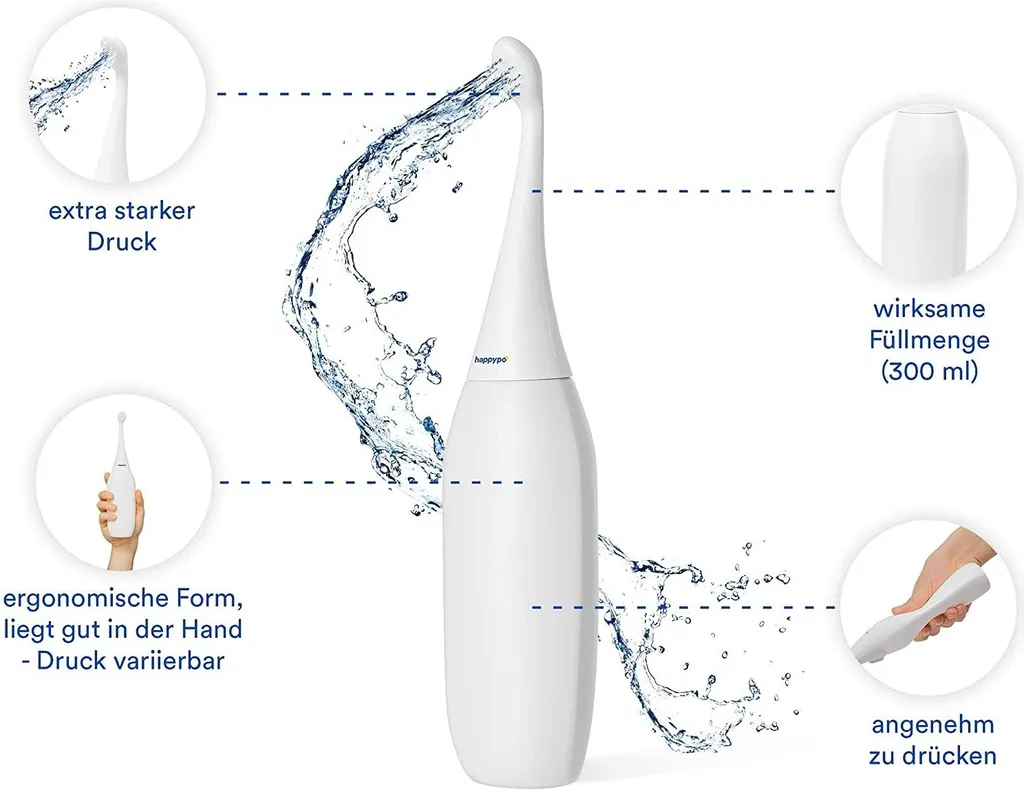 HappyPo 2.0 Douche Anale Blanche Ergonomique Produit Seconde Main - 12