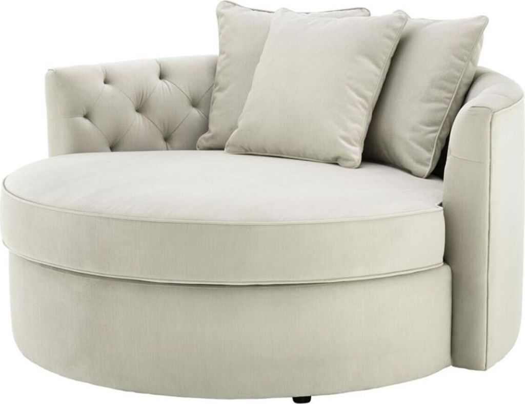 Casa Padrino Designer Sofa Hellgrau 157 x 148 x H. 90 cm - Luxus Rundsofa